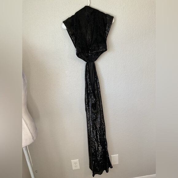 NWT A.L.C. Alexis Black Sequin Cutout Dress Size 2 - Picture 7 of 14